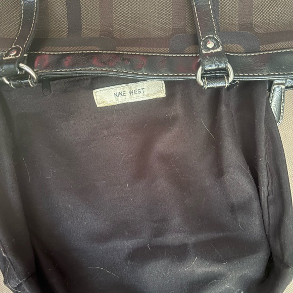 Nine West Brown Patterned Tote with Black Trim - Picture 8 of 16